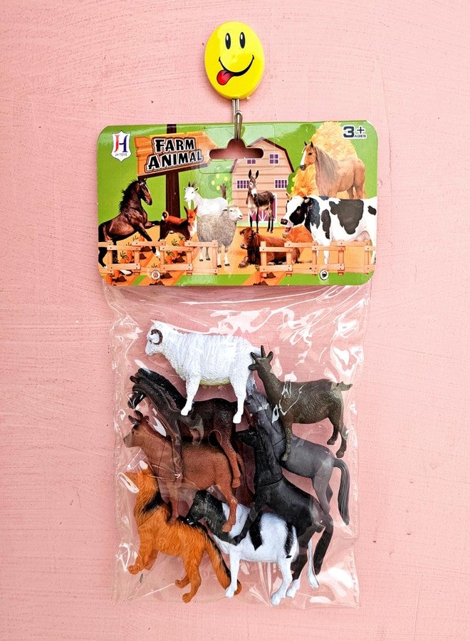 SSKR Animal Figure Toy Set of 8 Pcs | Farm & Jungle Animal Figure Playsets | Birthday & Return Gifts for Kids (Medium Size Farm Animals) - Image 2